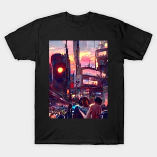 The City Eye with Sunset Busy Life T-Shirt